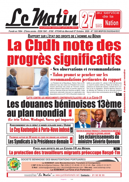 Rapport sur l’état des droits de l’homme au Bénin:La Cbdh note des progrès significatifs 