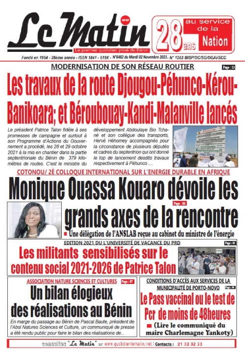 MODERNISATION DE SON RÉSEAU ROUTIER Les travaux de la route Djougou-Péhunco-Kérou-Banikoara; et Béroubouay-Kandi-Malanville lancés
