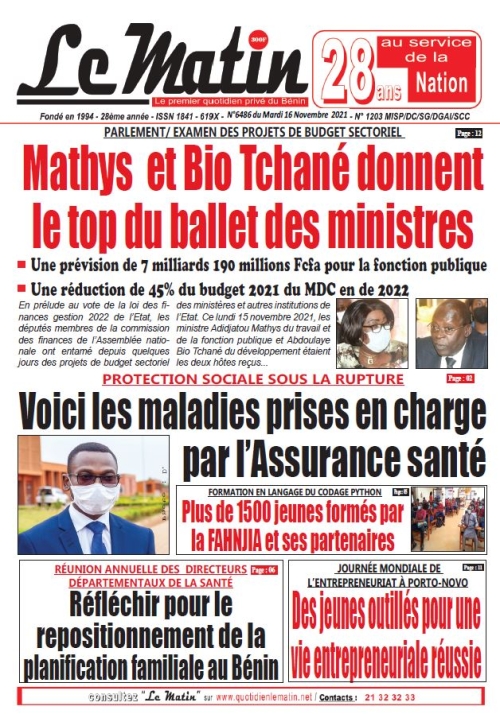 PARLEMENT/ EXAMEN DES PROJETS DE BUDGET SECTORIEL Mathys et Bio Tchané donnent le top du ballet des ministres