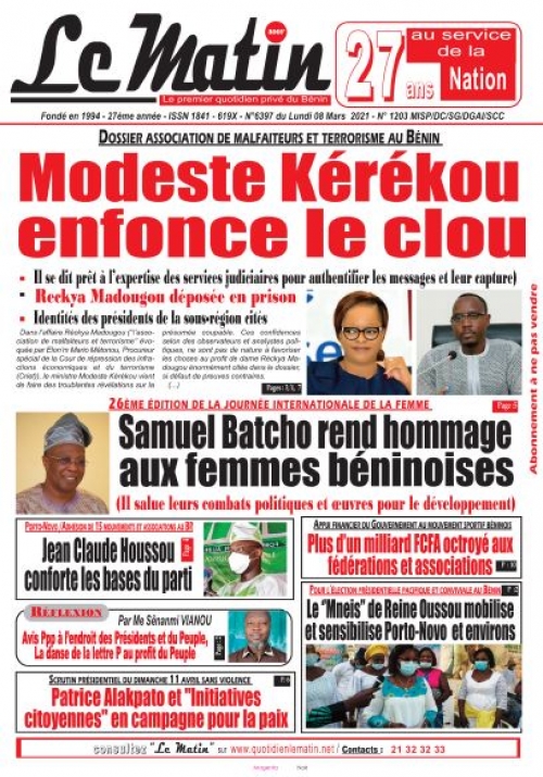 Dossier association de malfaiteurs et terrorisme au Bénin: Modeste Kérékou enfonce le clou.