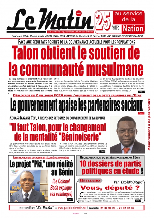 Talon obtient le soutien de la communauté musulmane