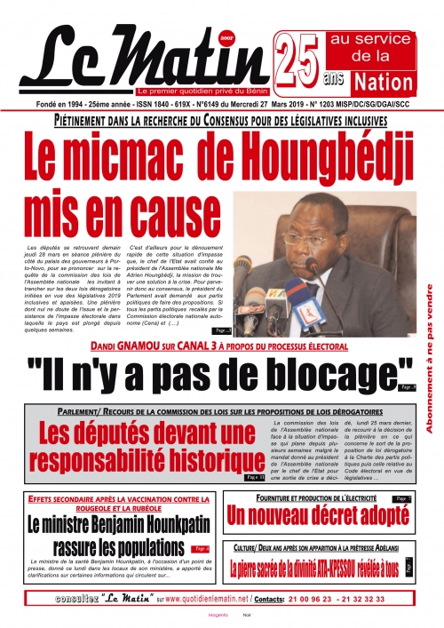 Le micmac  de Houngbédji mis en cause