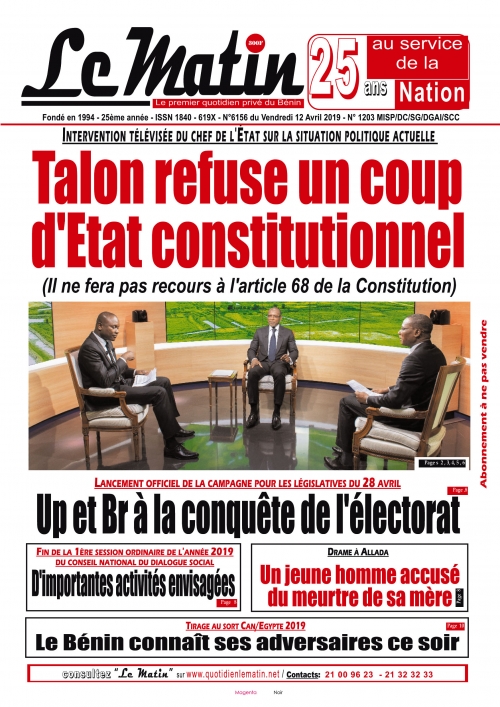 Talon refuse un coup d'État constitutionnelle