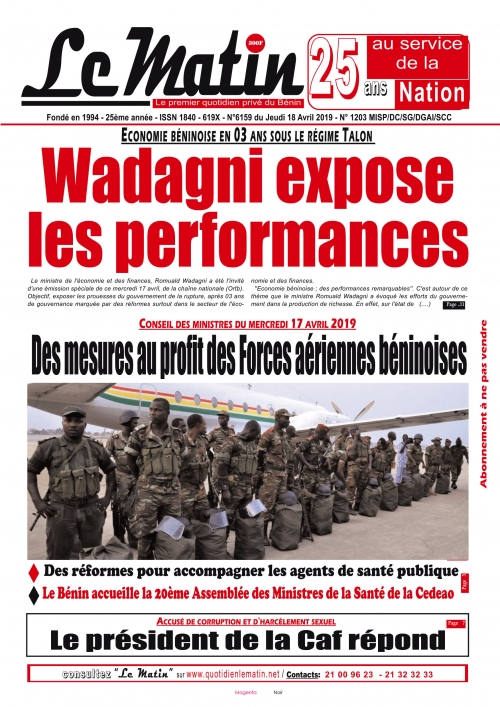 Wadagni expose les performances 