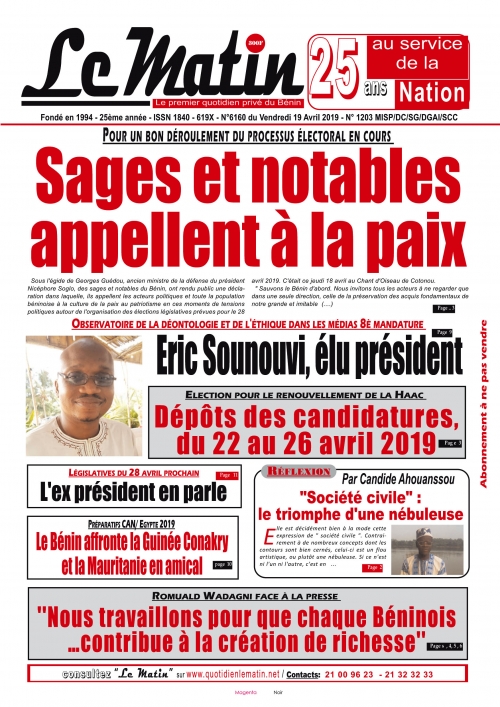 Sages et notables appellent à la paix