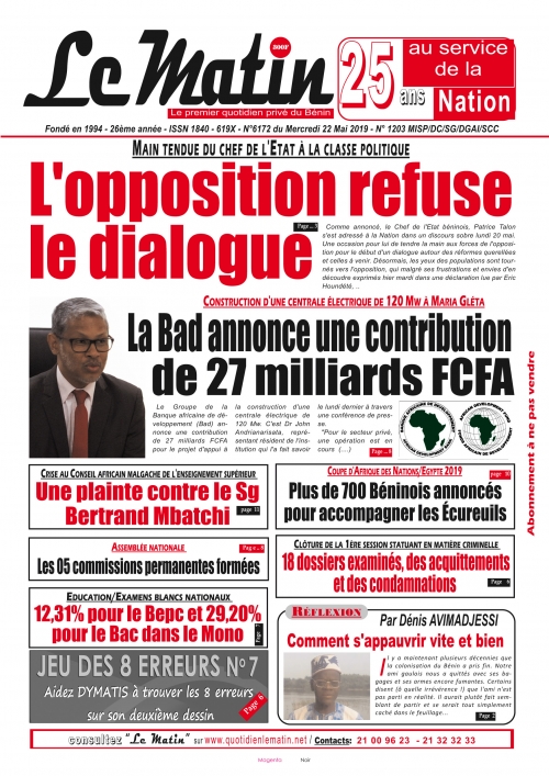 L’opposition refuse le dialogue