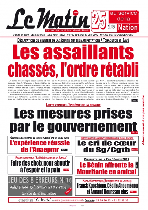 Les assaillants chassés, l’ordre rétabli