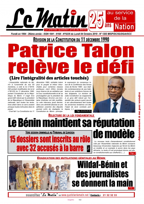 Patrice Talon relève le défi