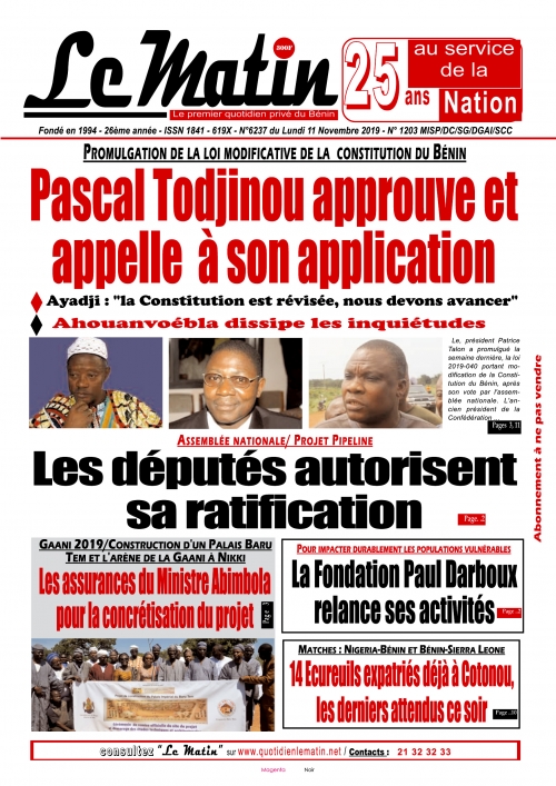 Pascal Todjinou approuve et appelle son application