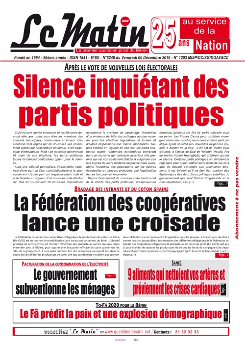 Silence inquiétant des partis politiques