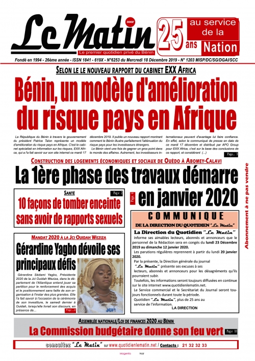 Le Bénin, un modèle d’Amélioration du risque pays en Afrique