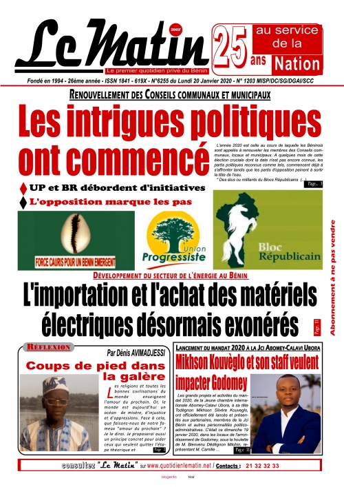 Les intrigues politiques ont commencé