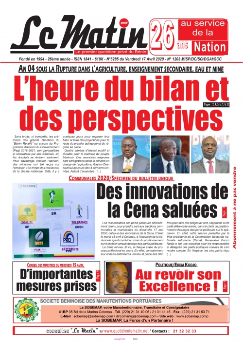 L'heure du bilan et des perspectives