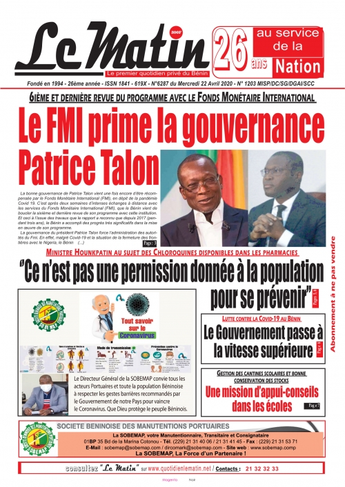 Le FMI prime la gouvernance Patrice Talon