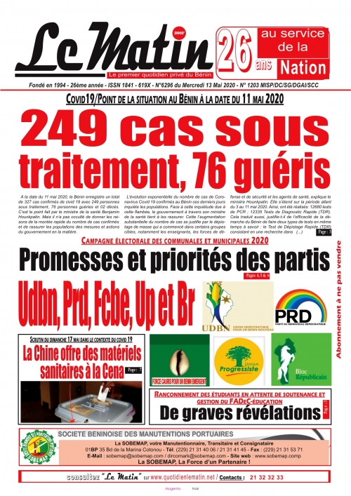 249 cas sous traitement, 76 guéris