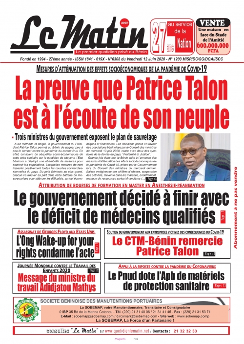 La preuve que Patrice Talon est à l'écoute de son peuple