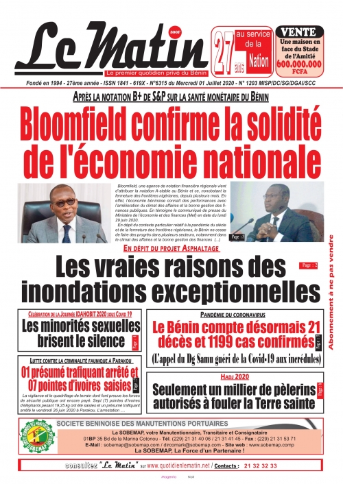 Bloomfield confirme la solidité de l'économie nationale