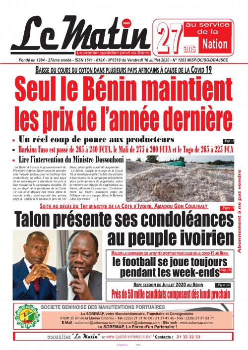 Seul le Bénin maintient les prix de l'année dernière