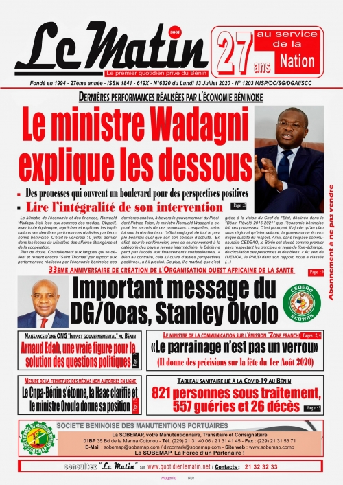 Le ministre Wadagni explique les dessous