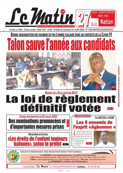 Talon sauve l'année aux candidats