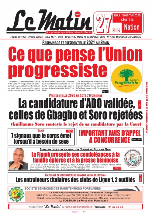 Ce que pense l'Union Progressiste