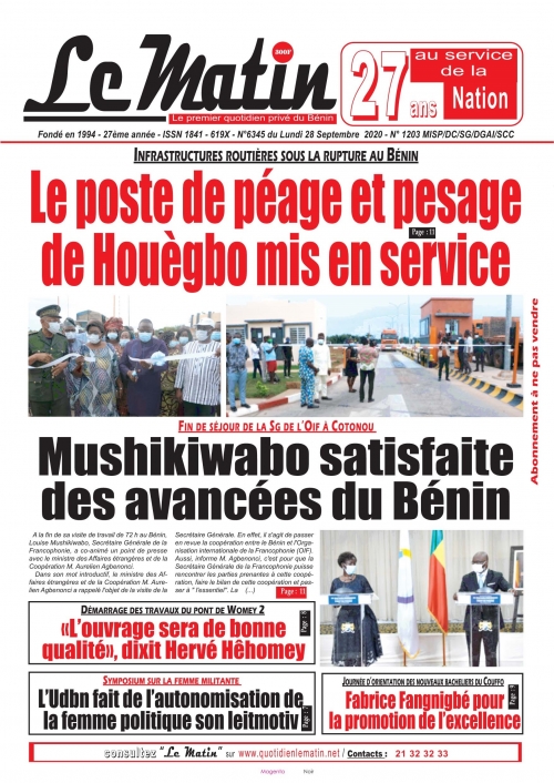 Le poste de péage et pesage de Houègbo mis en service