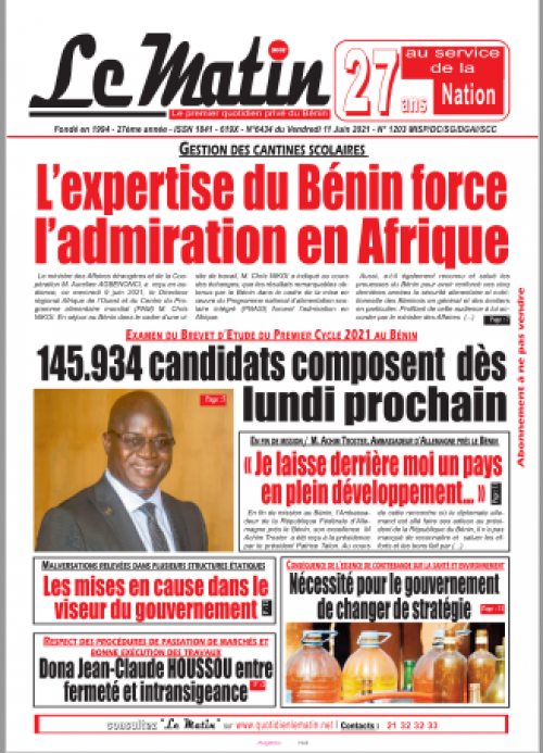 Gestion des cantines scolaires à l’ère du Nouveau Départ L' expertise du benin force l' admiration en Afrique